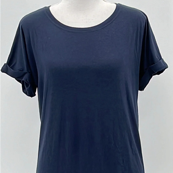 Vince Cotton & Modal Short Cuffed Sleeve T Shirt Dress in Navy - Size XS - Picture 2 of 7